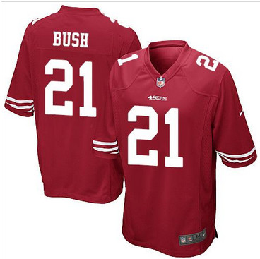Youth NEW 49ers #21 Reggie Bush Red Team Color Stitched NFL Elite Jersey
