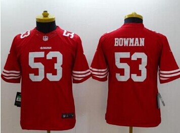 Youth NEW 49ers #53 NaVorro Bowman Red Team Color NFL Limited Jersey