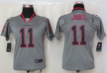 Youth NEW Atlanta Falcons 11 Julio Jones Lights Out Grey Elite Jerseys
