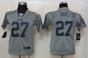 Youth NEW Baltimore Ravens 27 Ray Rice Lights Out Grey Elite Jerseys