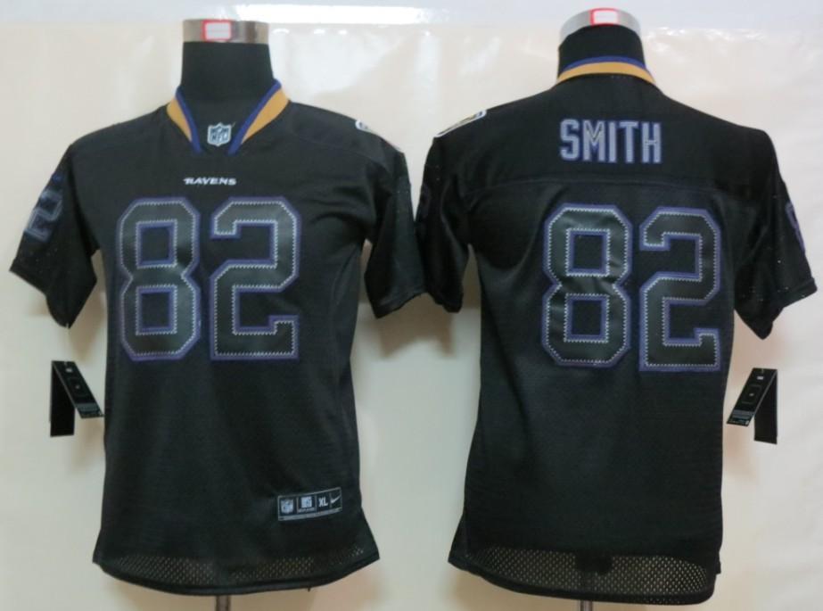 Youth NEW Baltimore Ravens 82 Torrey Smith Lights Out Black Elite Jerseys