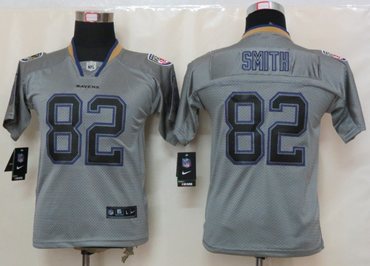 Youth NEW Baltimore Ravens 82 Torrey Smith Lights Out Grey Elite Jerseys