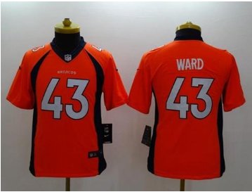 Youth NEW Broncos #43 T.J. Ward Orange Team Color NFL New Limited Jersey