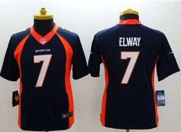Youth NEW Broncos #7 John Elway Blue Alternate NFL New Limited Jersey