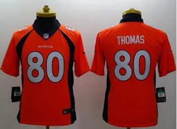 Youth NEW Broncos #80 Julius Thomas Orange Team Color NFL New Limited Jersey