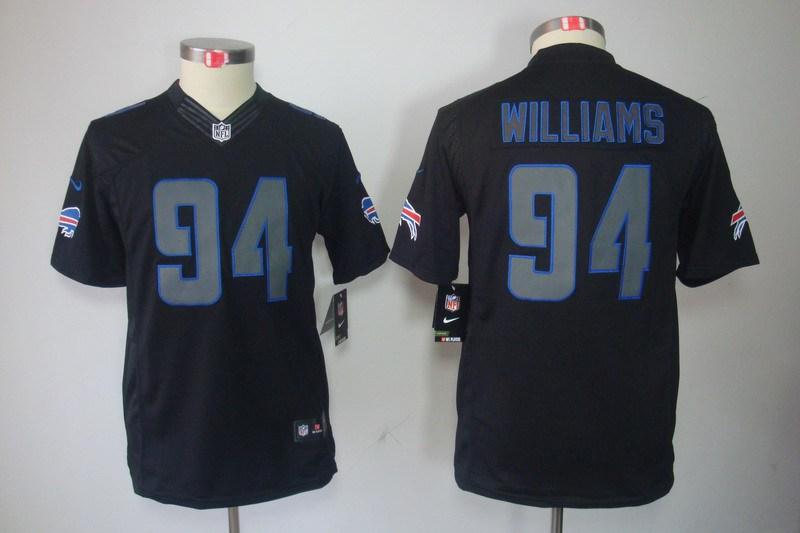 Youth NEW Buffalo Bills 94 Williams Black Jerseys(Impact Limited)