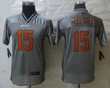 Youth NEW Chicago Bears #15 Brandon Marshall Grey Vapor Elite Jerseys