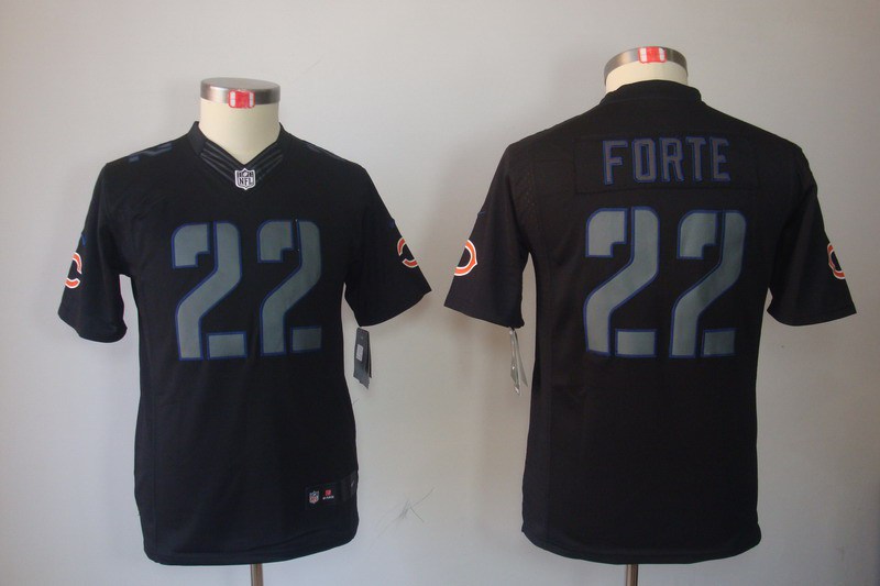 Youth NEW Chicago Bears #22 Matt Forte Black Jerseys(Impact Limited)