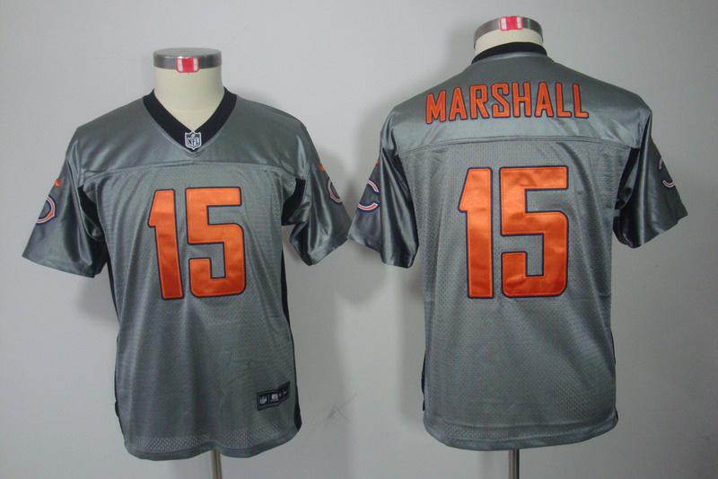 Youth NEW Chicago Bears 15 Brandon Marshall Grey Shadow NFL Jerseys