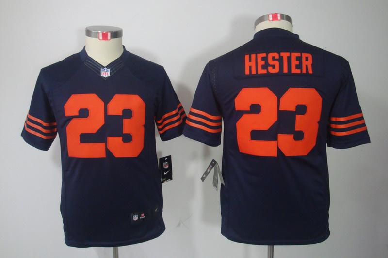 Youth NEW Chicago Bears 23 Devin Hester Blue Jerseys(orange number)