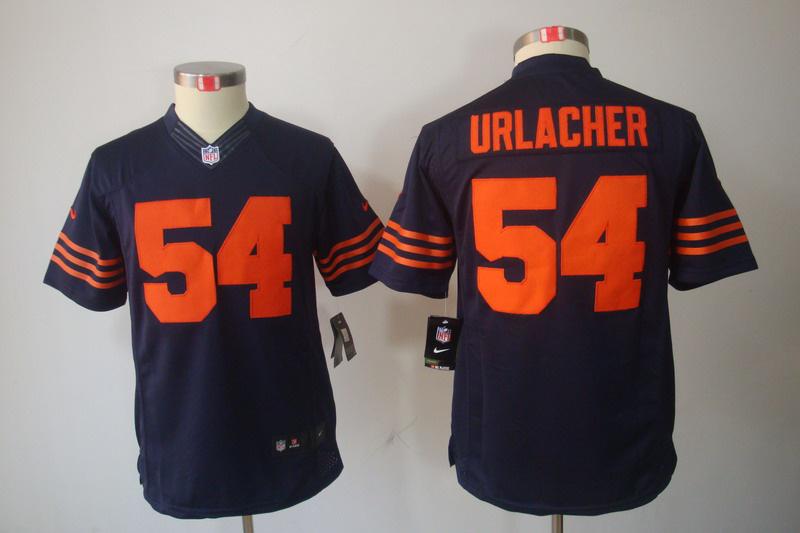 Youth NEW Chicago Bears 54 Brian Urlacher Blue Jerseys(orange number)