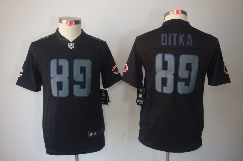 Youth NEW Chicago Bears 89 Mike Ditka Black Jerseys(Impact Limited)