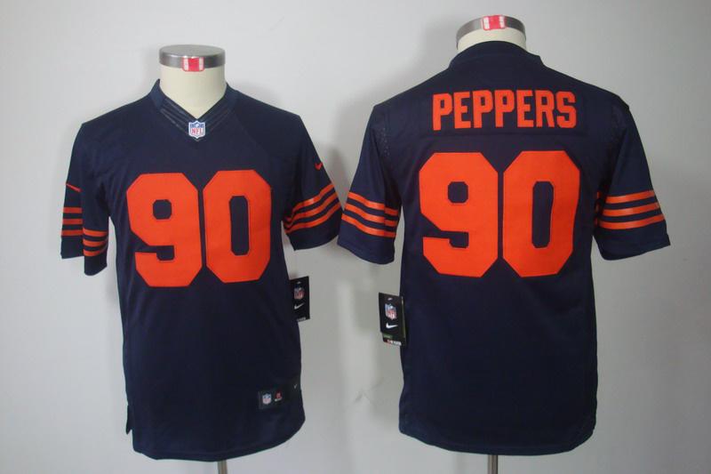 Youth NEW Chicago Bears 90 Julius Peppers Blue Jerseys(orange number)