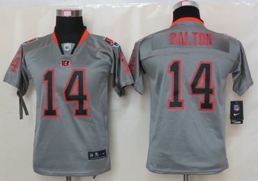Youth NEW Cincinnati Bengals 14 Andy Dalton Lights Out Grey Elite Jerseys