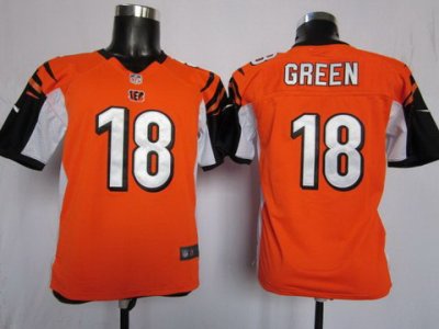 Youth NEW Cincinnati Bengals 18 A.J. Green Orange Jerseys