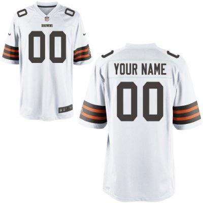 Youth NEW Cleveland Browns Customized Game White Jerseys Youth NEW Cleveland Browns Customized Game White Jerseys