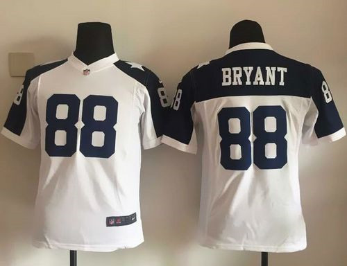 Youth NEW Cowboys #88 Dez Bryant White Thanksgiving Throwback Stitched NFL Elite Jerse