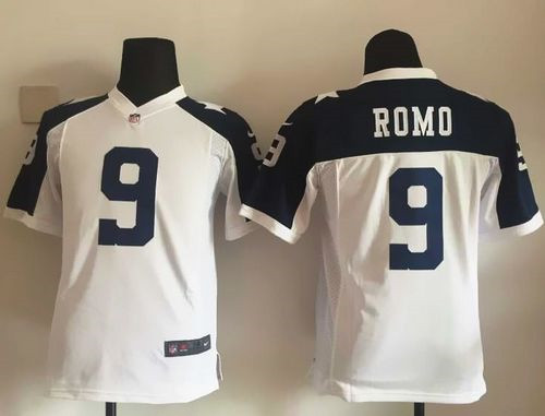 Youth NEW Cowboys #9 Tony Romo White Thanksgiving Throwback Stitched NFL Elite Jersey