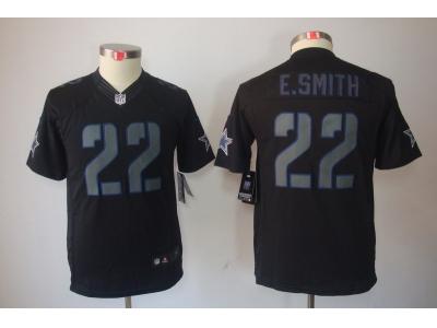 Youth NEW Dallas Cowboys #22 E.Smith Black Jerseys(Impact Limited)