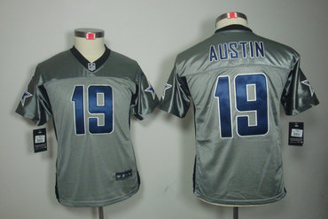 Youth NEW Dallas Cowboys 19 Austin Grey Shadow NFL Jerseys