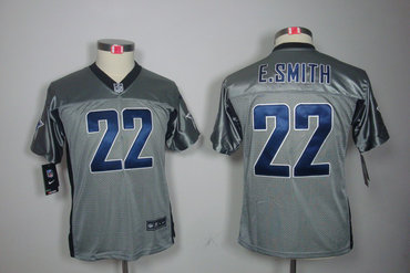 Youth NEW Dallas Cowboys 22 E.SMITH Grey Shadow NFL Jerseys