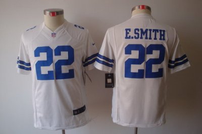 Youth NEW Dallas Cowboys 22 E.SMITH White Jerseys