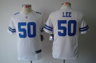 Youth NEW Dallas Cowboys 50 Sean Lee White Jerseys