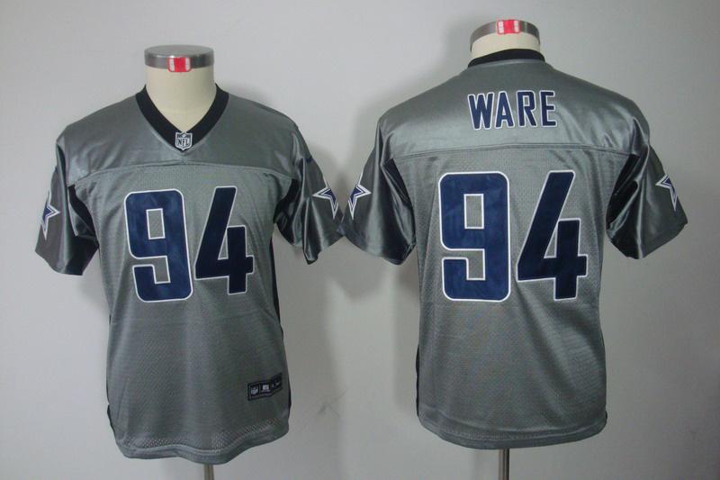 Youth NEW Dallas Cowboys 94 DeMarcus Ware Grey Shadow NFL Jerseys