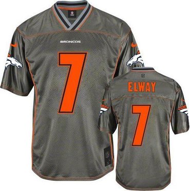 Youth NEW Denver Broncos #7 John Elway Grey Vapor Elite Jerseys