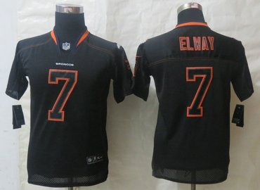 Youth NEW Denver Broncos #7 John Elway Lights Out Black NFL Jersey
