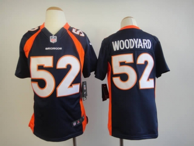 Youth NEW Denver Broncos 52 Wesley Woodyard Blue Jerseys