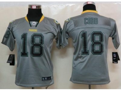Youth NEW Green Bay Packers #18 Randall Cobb Lights Out Grey Elite Jerseys