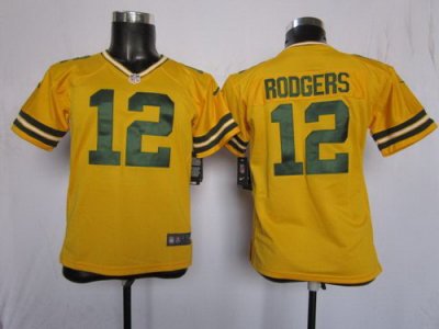 2012 Youth NEW NFL Green Bay Packers 12 Aaron Rodgers Yellow Jerseys