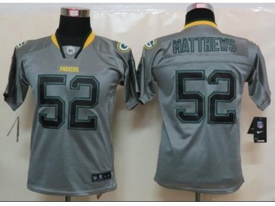 Youth NEW Green Bay Packers 52 Clay Matthews Lights Out Grey Elite Jerseys