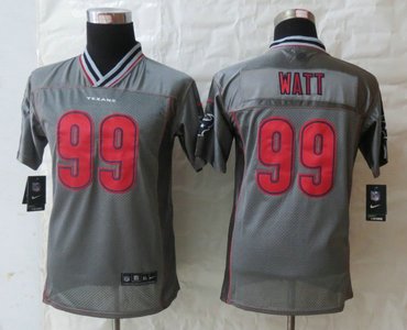 Youth NEW Houston Texans #99 J.J. Watt Grey Vapor Elite Jerseys