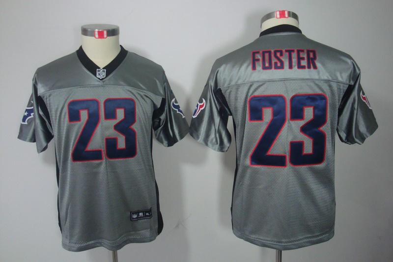 Youth NEW Houston Texans 23 Arian Foster Grey Shadow NFL Jerseys