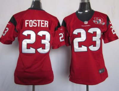 Youth NEW Houston Texans 23 Arian Foster Red Jerseys W 10th Patch