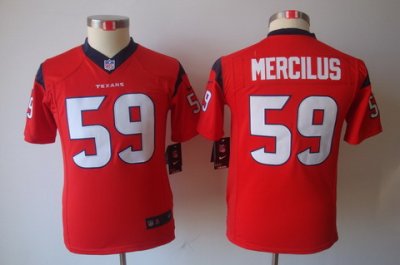 Youth NEW Houston Texans 59 Whitney Mercilus Red Jerseys