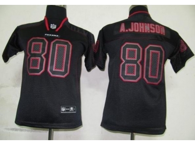 Youth NEW Houston Texans 80 Andre Johnson Black Jerseys(Lights out)