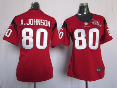 Youth NEW Houston Texans 80 Andre Johnson Red Jerseys W 10th Patch