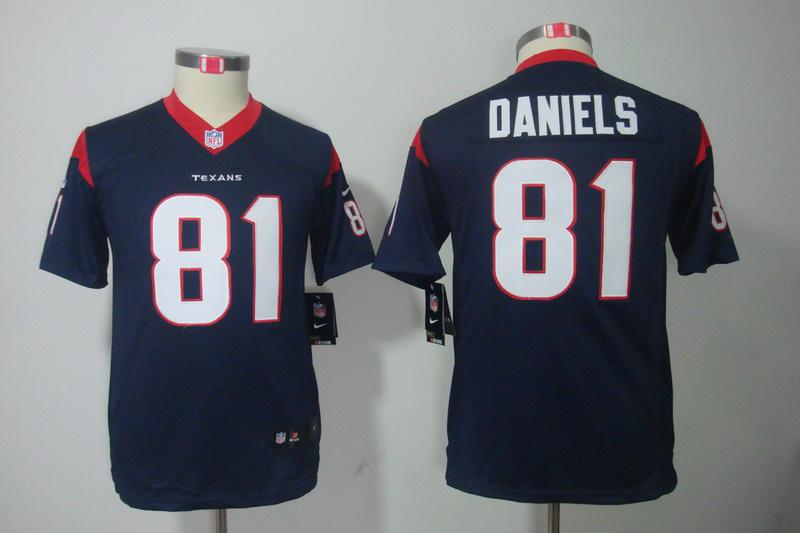 Youth NEW Houston Texans 81 Daniels Blue Jerseys