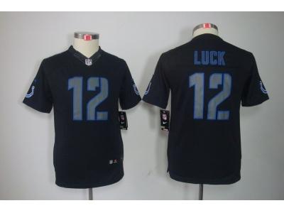 Youth NEW Indianapolis Colts #12 Andrew Luck Black Jerseys(Impact Limited)