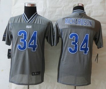 Youth NEW Indianapolis Colts #34 Trent Richardson Grey Vapor Elite Jerseys