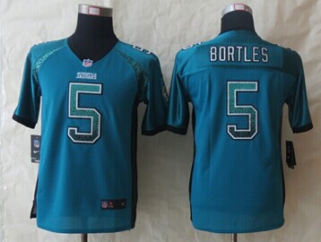 Youth NEW Jaguars #5 Blake Bortles Teal Green NFL Elite Drift Fashion Jersey