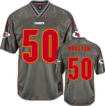 Youth NEW Kansas City Chiefs #50 Justin Houston Grey Vapor Elite Jerseys