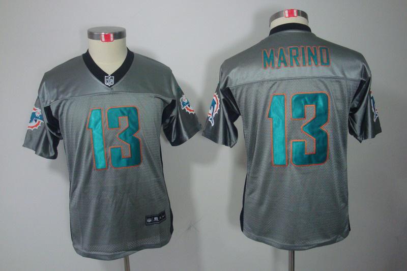 Youth NEW Miami Dolphins 13 Dan Marino Grey Shadow NFL Jerseys
