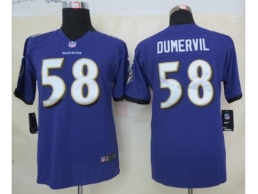 Youth NEW NFL Baltimore Ravens 58 Elvis Dumervil Purple Jerseys