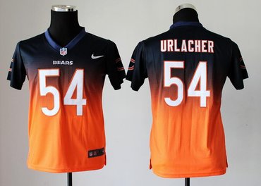 Youth NEW NFL Chicago Bears 54 Brian Urlacher Black Orange Drift Fashion II Jerseys