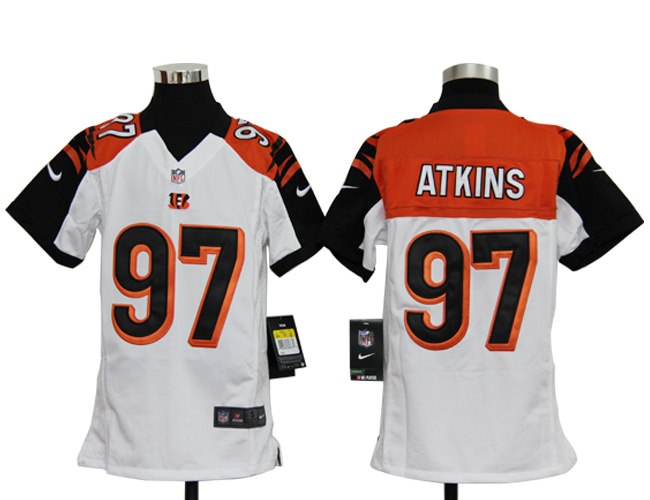 2012 Youth NEW NFL Cincinnati Bengals 97 Geno Atkins White Jerseys