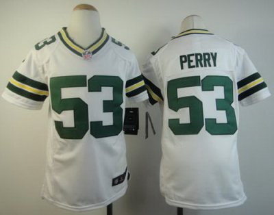 Youth NEW NFL Green Bay Packers 53 Perry White Jerseys